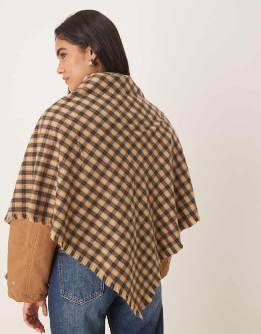 ASOS DESIGN grid check triangle scarf