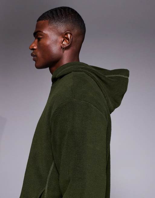 ASOS DESIGN - Grøn afslappet hættetrøje i fleece - Del af sæt, 4 af 5