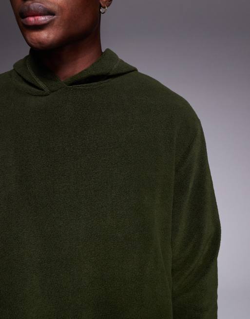 ASOS DESIGN - Grøn afslappet hættetrøje i fleece - Del af sæt, 5 af 5