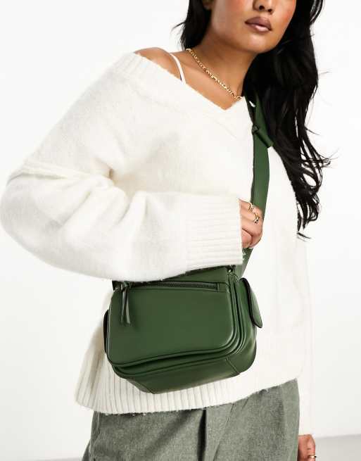 ASOS DESIGN - Grøn crossbody-taske i nylon til to formål