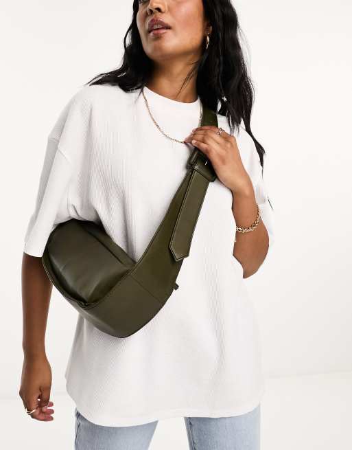 ASOS DESIGN - Grøn crossbody-taske med slyngedesign i læder 