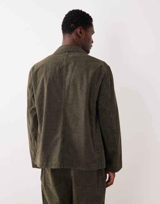ASOS DESIGN - Grøn forvasket og løstsiddende habitjakke, 3 af 5