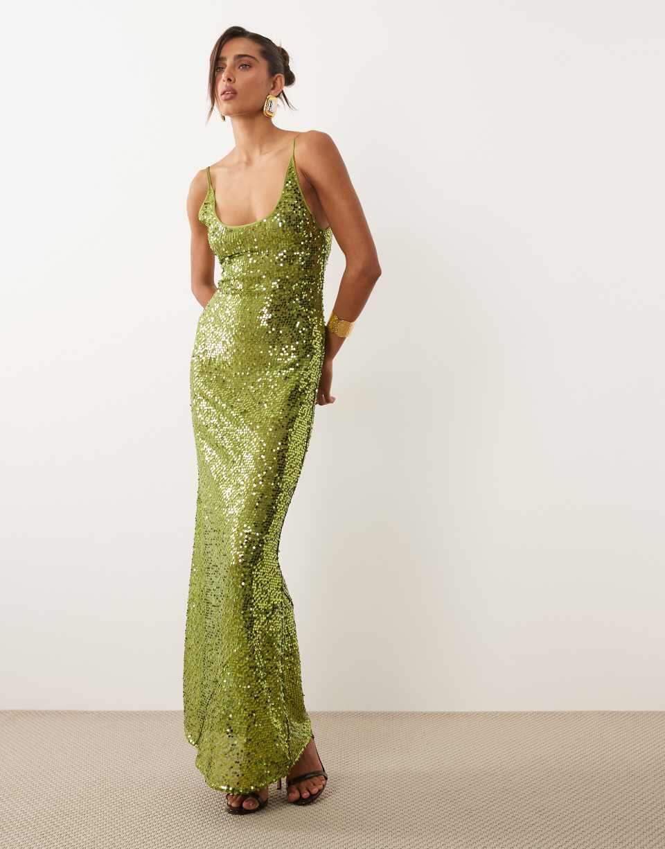 Green cami maxidress