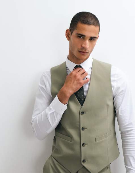 ASOS DESIGN - Grøn habitvest i slim fit - view 1