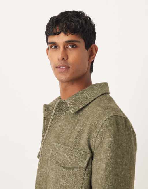 ASOS DESIGN - Grøn harrington-jakke med patch-lommer, 4 af 5