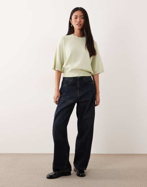 ASOS DESIGN - Grøn løstsiddende T-shirt med rund hals og sænkede ærmer - view 1