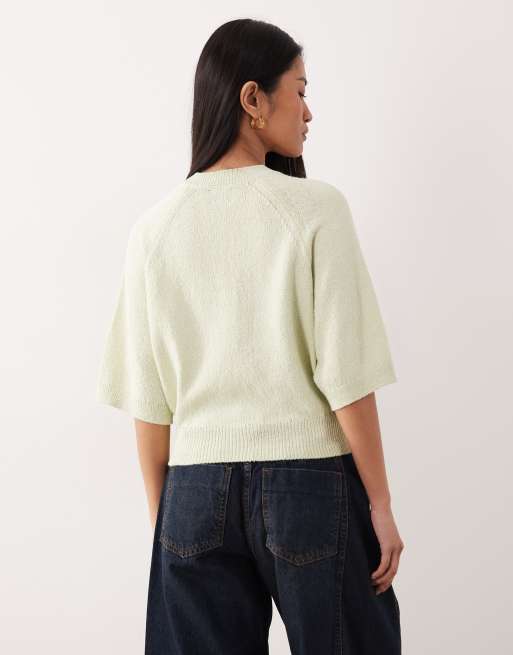ASOS DESIGN - Grøn løstsiddende T-shirt med rund hals og sænkede ærmer, 3 af 4