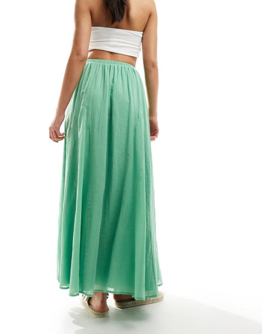ASOS DESIGN - Grøn maxinederdel med kiledetalje, 2 af 5
