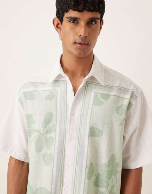 ASOS DESIGN - Grøn og beige oversized skjorte med blomsterprint, 5 af 5