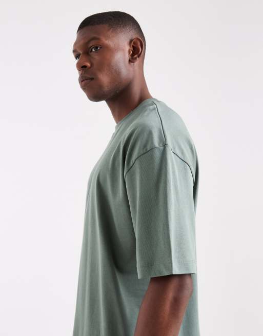 ASOS DESIGN - Grøn oversized T-shirt i kraftigt stof, 4 af 5