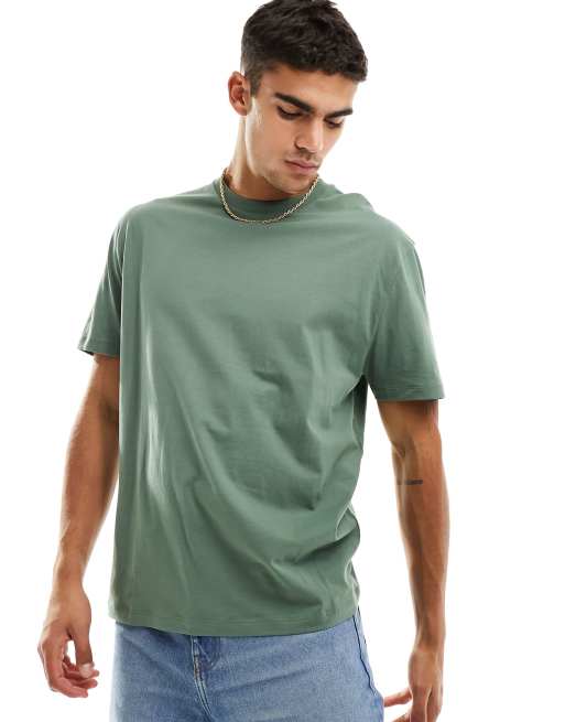 ASOS DESIGN - Grøn oversized t-shirt med naturprint på ryggen , 4 af 4