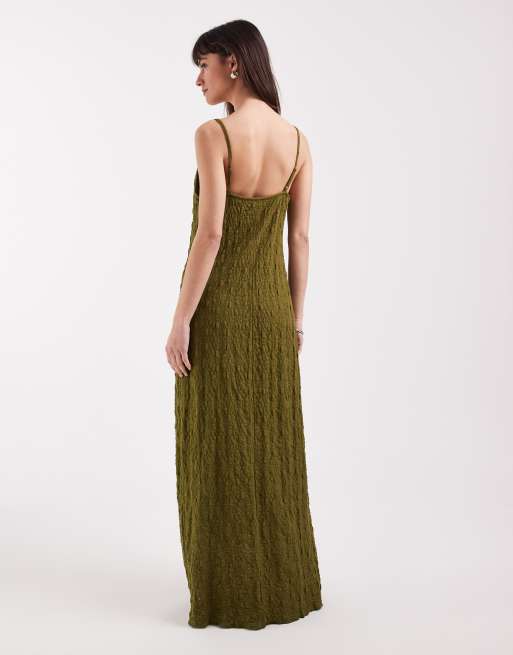 ASOS DESIGN - Grøn slip-kjole med cami-stropper og blonder, 4 af 4