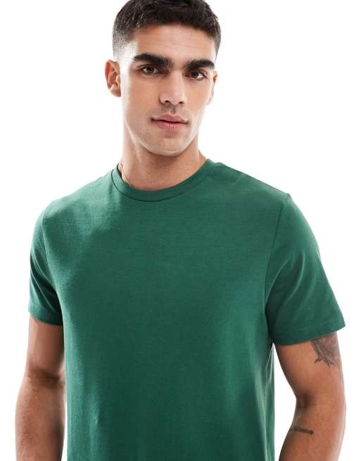 ASOS DESIGN - Grøn T-shirt med rund hals i kraftigt stof , 2 af 4