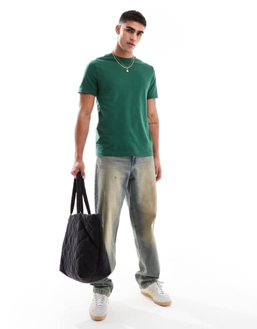 ASOS DESIGN - Grøn T-shirt med rund hals i kraftigt stof , 3 af 4