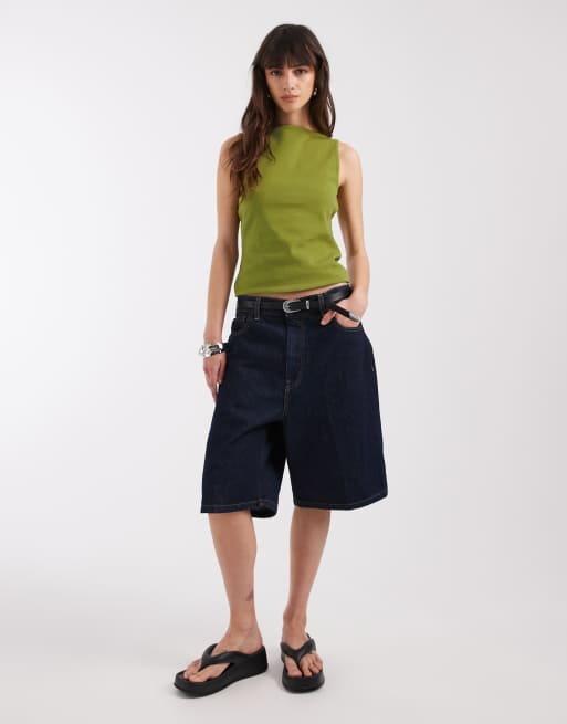 ASOS DESIGN - Grøn tanktop med bådudskæring i kompakt bomuld, 2 af 4