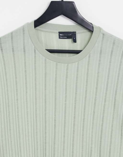 ASOS DESIGN - Grøn tekstureret oversized T-shirt, 3 af 4