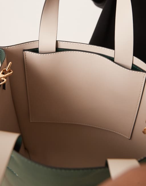 ASOS DESIGN - Grøn tote med crossbody-strop i imiteret læder, 4 af 4