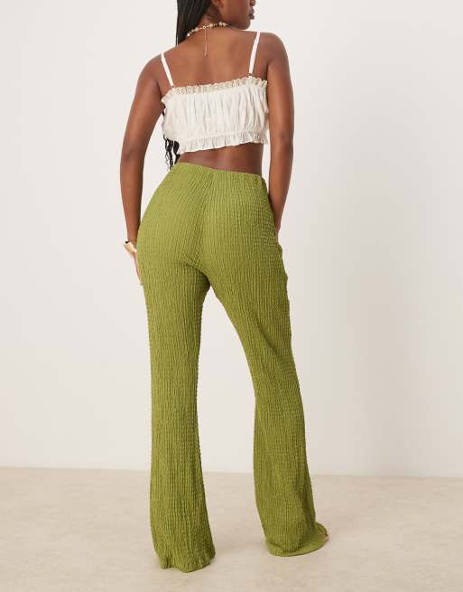 ASOS DESIGN - Grønne bukser med svaj og tekstur, 3 af 5