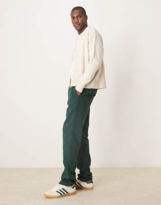 ASOS DESIGN - Grønne joggingbukser med lige ben og pintuck - Del af sæt - view 1