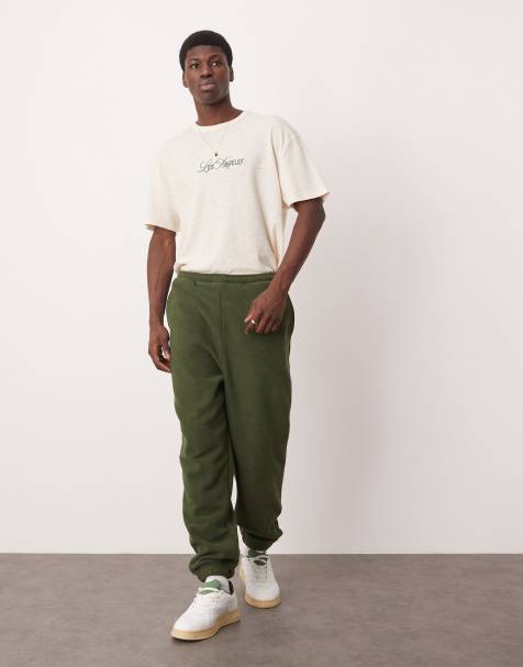 ASOS DESIGN - Grønne oversized joggingbukser i fleece - view 1
