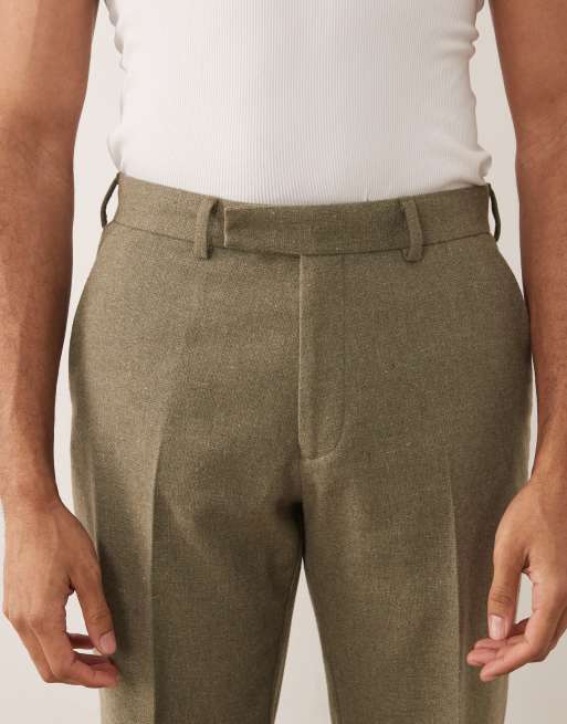ASOS DESIGN - Grønne skræddersyede bukser i uldblanding med lige ben, 5 af 5