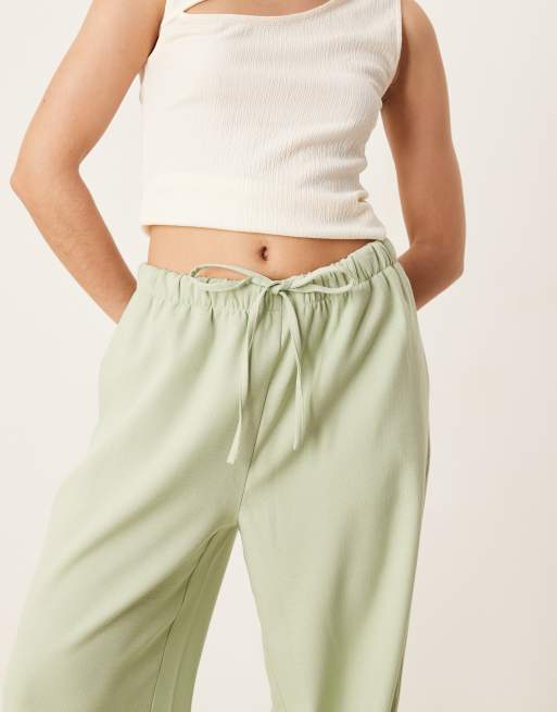 ASOS DESIGN - Grønne skræddersyede pull-on-bukser i hørlook, 2 af 5