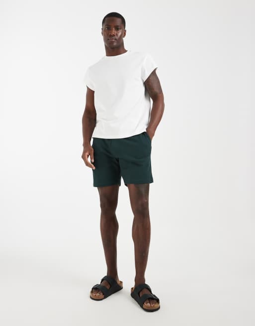 ASOS DESIGN - Grønne smalle jerseyshorts med tekstur , 3 af 5