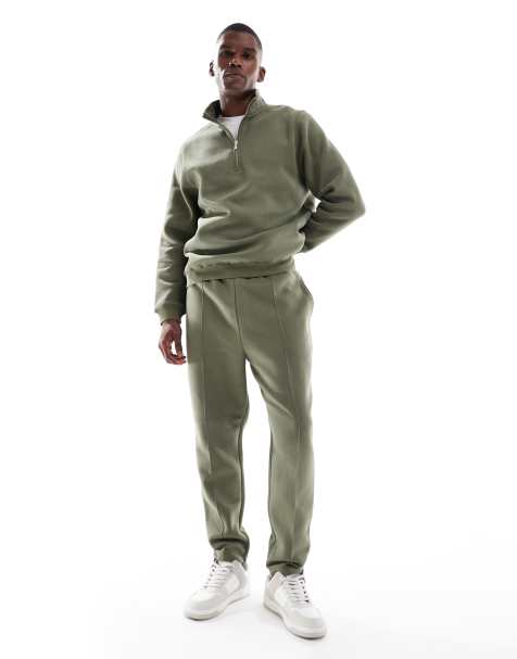 ASOS DESIGN - Grønne tapered joggingbukser med pintucks - view 1