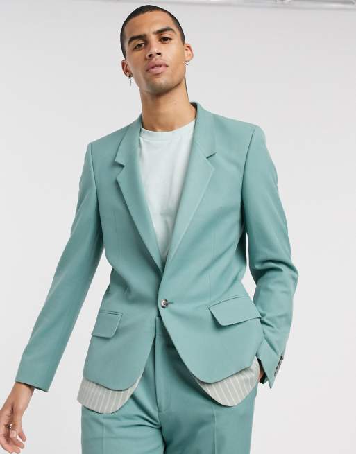 ASOS DESIGN - Smal habit med grønne striber og dobbelt lag, 2 af 3