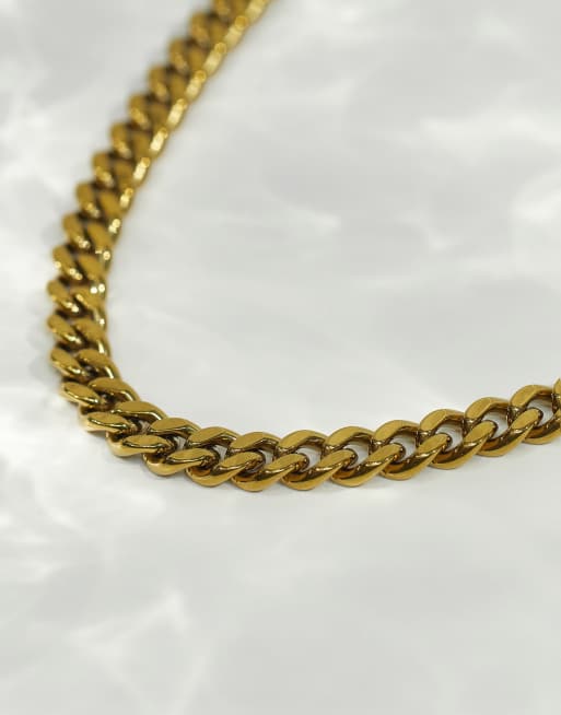 ASOS DESIGN – Grobgliedrige Halskette in Goldoptik aus wasserfestem Edelstahl, 4 von 4