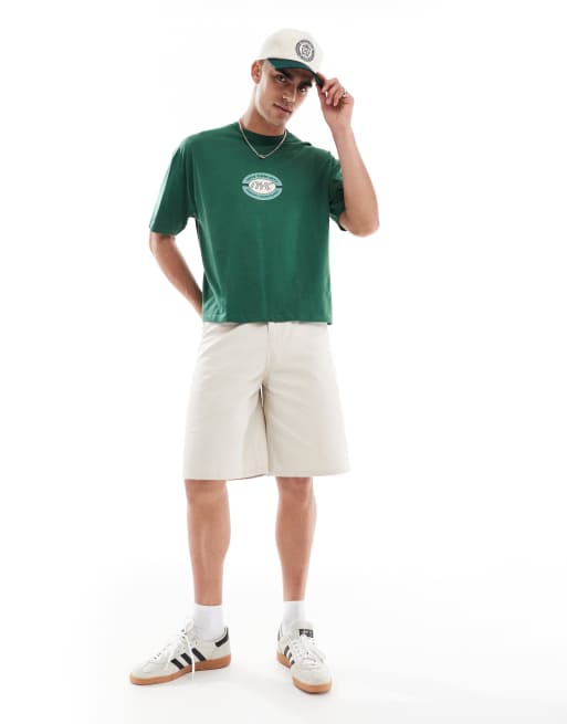 ASOS DESIGN – Grön, boxig t-shirt i oversize med sportigt tryck framtill, 2 av 4
