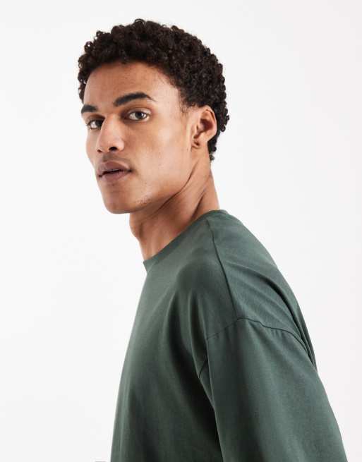 ASOS DESIGN – Grön, enkel t-shirt i oversize, 4 av 5