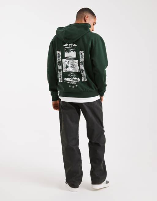 ASOS DESIGN – Grön huvtröja med text, 2 av 5