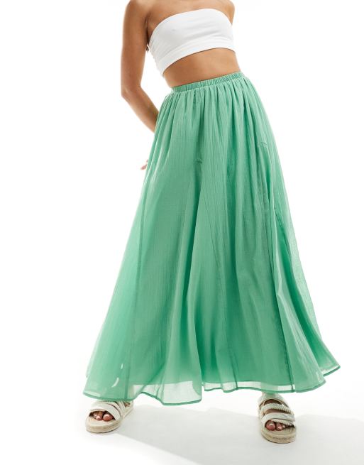 ASOS DESIGN – Grön, klockad maxikjol, 5 av 5