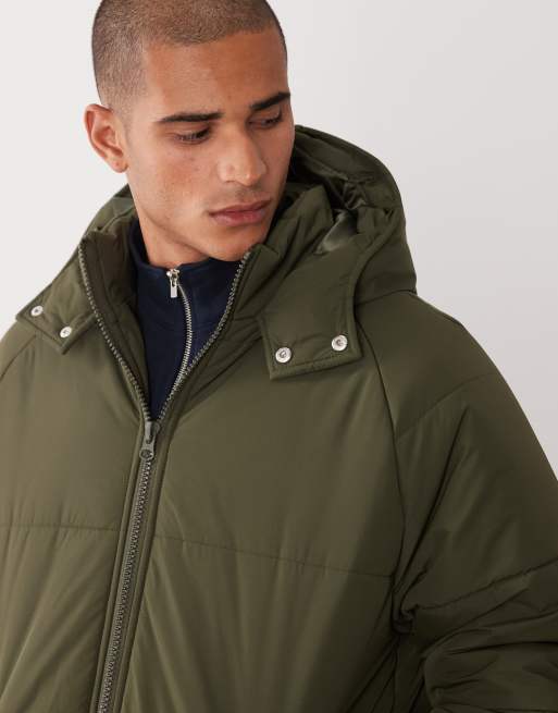 ASOS DESIGN – Grön, lång pufferjacka, 4 av 5