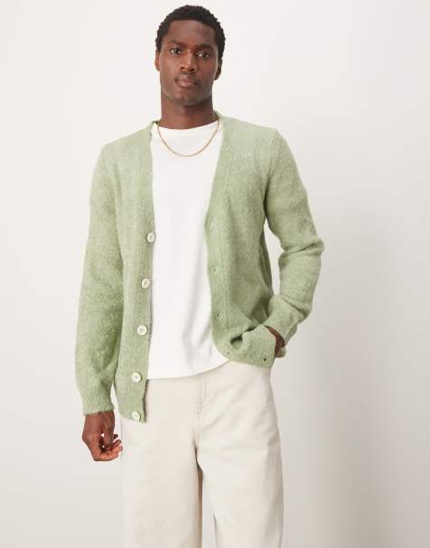 ASOS DESIGN – Grön, lätt strukturstickad kofta - view 1