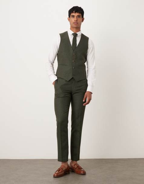 ASOS DESIGN – Grön, mikrotexturerad kostym med extra smal passform - view 1