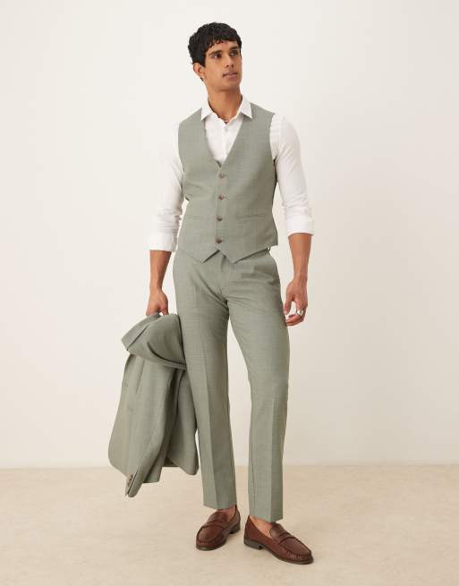 ASOS DESIGN – Grön, mönstrad kostymväst med extra smal passform, 2 av 5