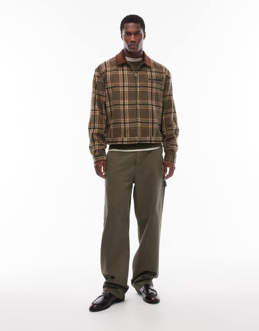 ASOS DESIGN – Grön, rutig arbetsjacka, 2 av 5
