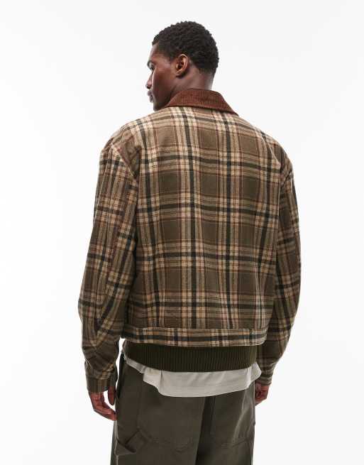 ASOS DESIGN – Grön, rutig arbetsjacka, 3 av 5