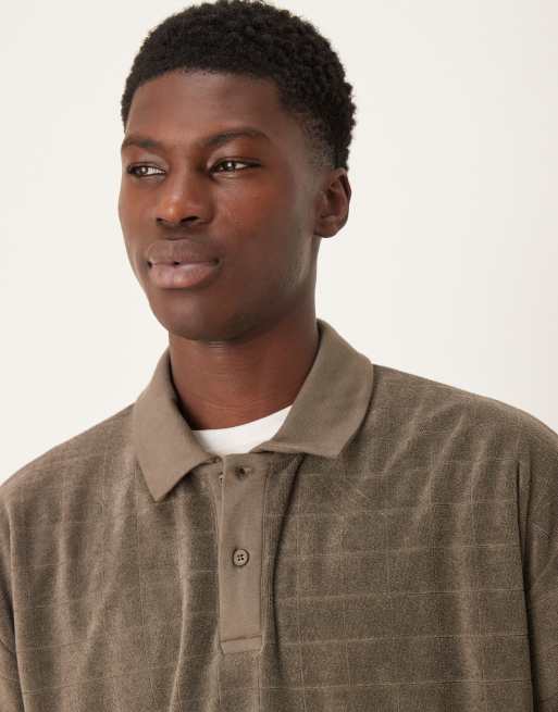 ASOS DESIGN – Grön, rutig, kraftig pikétröja i oversize med långa ärmar , 5 av 5