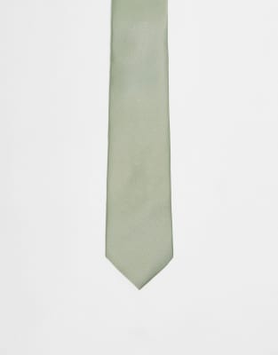 ASOS DESIGN – Grön slips i satin - view 1