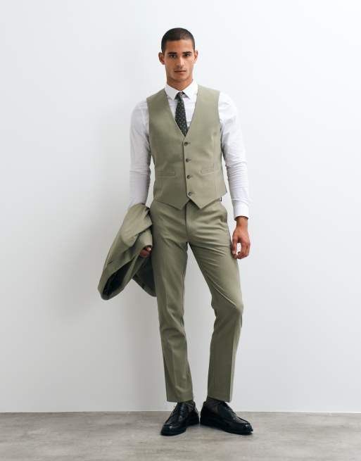 ASOS DESIGN – Grön, smal kostymväst, del av kostym, 2 av 5