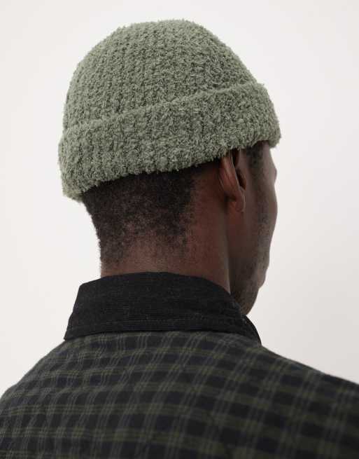 ASOS DESIGN – Grön, stickad mössa i teddyfleece, 3 av 3