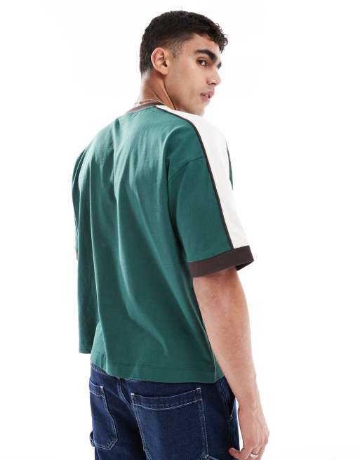 ASOS DESIGN – Grön t-shirt i oversize med boxig passform och kontrasterande detaljer  , 2 av 4