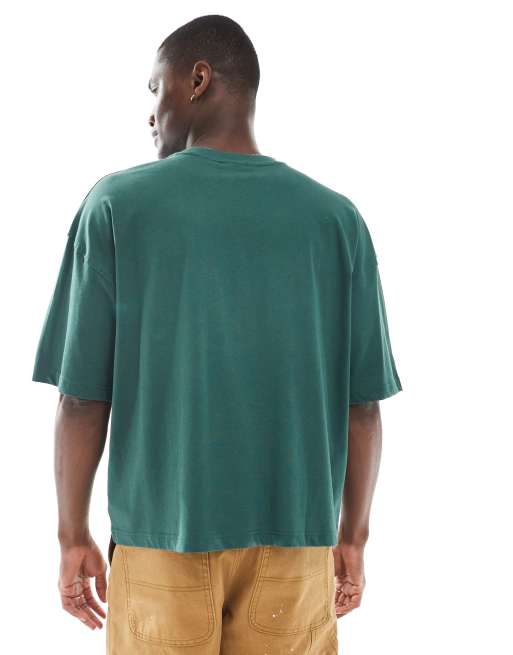 ASOS DESIGN – Grön t-shirt i oversize med boxig passform och sportigt tryck, 4 av 4