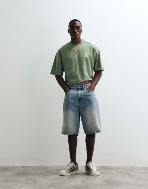 ASOS DESIGN – Grön t-shirt i oversize med boxig passform och tryck på bröstet, 3 av 5