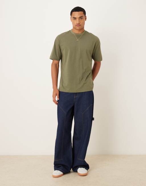 ASOS DESIGN – Grön t-shirt med avslappnad passform och mattryck, 2 av 5