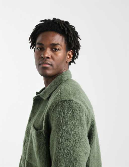 ASOS DESIGN – Grön, texturerad overshirt med bröstfickor, 4 av 5
