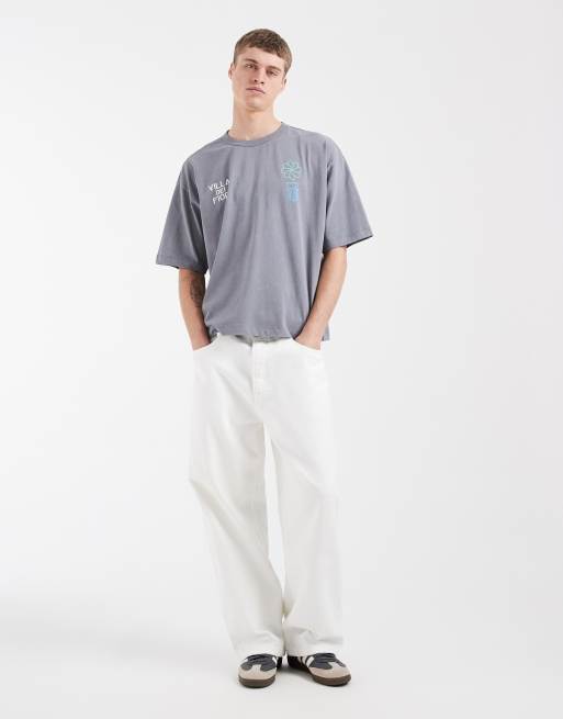 ASOS DESIGN – Grön, tvättad, kraftig t-shirt i oversized fit med boxig passform och blomtryck, 3 av 5